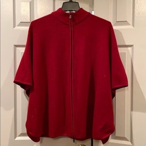 Anne Klein Zip-Front Poncho Sweater